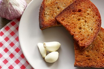 fried bread and garlic