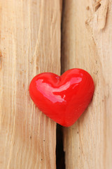 Heart and wooden background