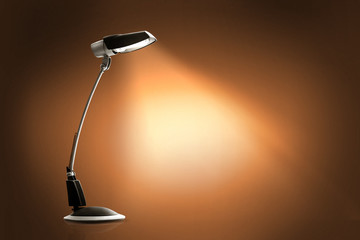 Lamp with orange base. Floor lamp .