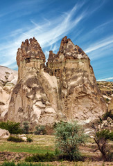Rock landscape. Cappadocia, Turkey. Goreme national park.