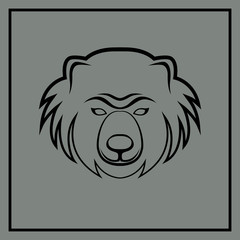 Vintage bear head emblem