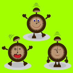 Fototapeta premium Set of cartoon alarm clocks