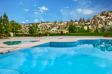 Goreme, Cappadocia, Turkey. Open swimming pool