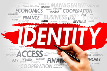 IDENTITY word cloud, business concept