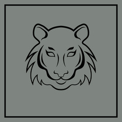 Vintage tiger head emblem
