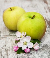 apples  and apple tree blossoms