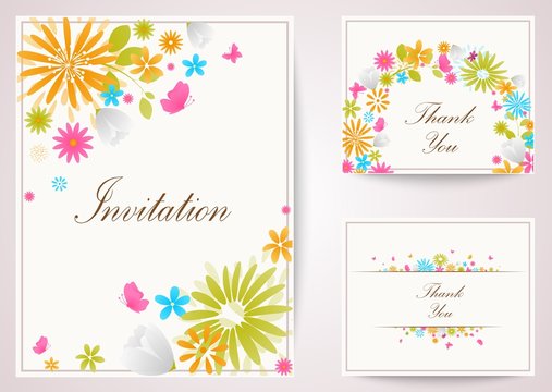 Vintage flowers invitation 