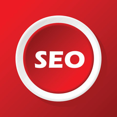 Thought clouds icon on red