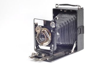 Vintage old camera with bellows