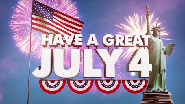 July 4 Independence Day stock footage video animation.