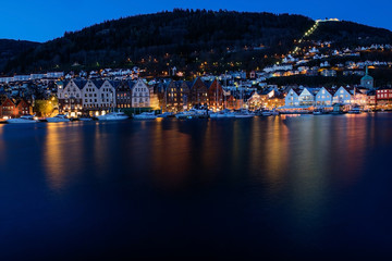 Bergen city at twilight.  