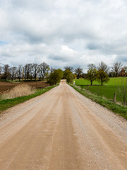 empty country road in spring