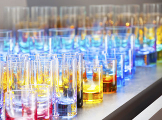 Set of beautiful colored glass