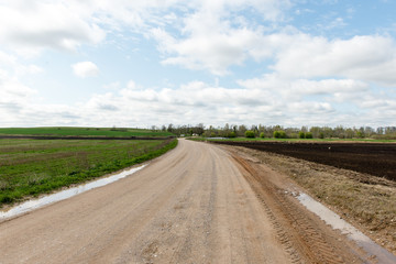 empty country road in spring