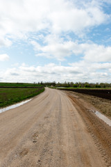 empty country road in spring