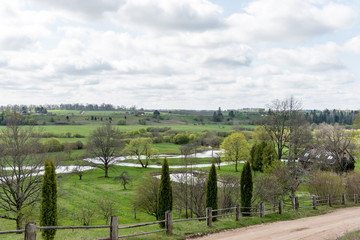 empty country road in spring