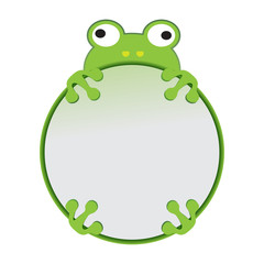 cute cartoon frog with business frame 