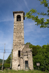 Fototapeta na wymiar San Nicolò bell tower, Villafranca in Lunigiana, Italy