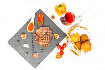 grilled lean medium rare beef steak 