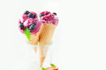 Ice Cream with fruits