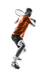 Tuinposter Tennis player isolated. Studio shot © fotofabrika