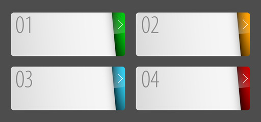 Labels with number of option flat design