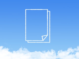 Notepad paper document cloud shape