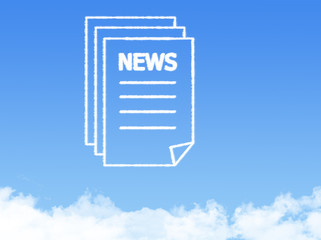 Notepad paper document cloud shape