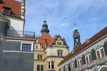 View from Stables Courtyard toward George Gate, Dresden, Saxony,