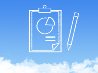 Notepad paper document cloud shape