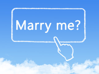 marry me message cloud shape