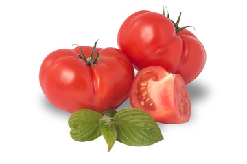 tomatoes isolated on white