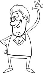 man waving hand coloring page