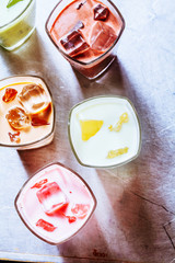 Variety of Ice Chilled Healthy Smoothie Shakes