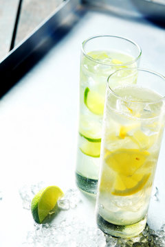 Refreshing pure water with tangy citrus slices