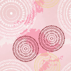 Pink seamless ethnic pattern.