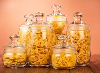 Uncooked italian pasta