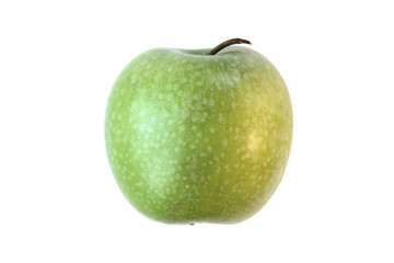 Fresh green apple on isolated white background