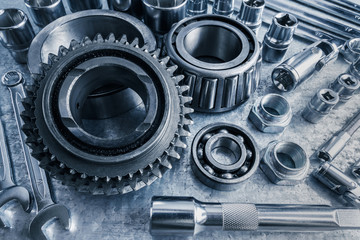 Obraz premium Car engine parts