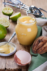 Jar of lime curd
