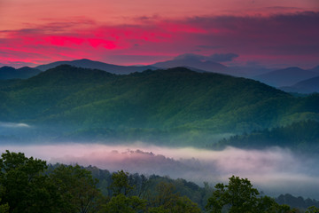 Sunrise at Foothills Parkway Overlook