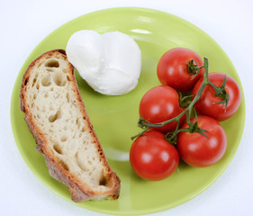 mediterranean diet tomato and mozzarella and bread