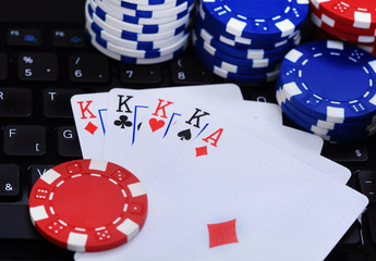Symbol of internet poker card