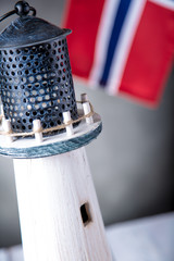 Norwegian lighthouse, natural seaside concept
