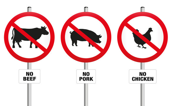 Vegetarian Meatless Prohibition Sign