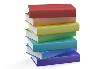 set of multicolored books