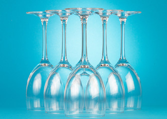 Empty champagne glasses