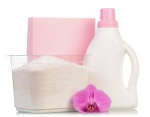 Fototapeta na wymiar Pink washing powder