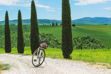 Cycling trip in the spring landscape of Tuscany. © Jarek Pawlak