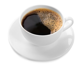 Cup of coffee isolated on white